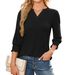 Women's Clothing Loose Casual Printed Five Point Sleeve V Neck T Shirt Tops For Women_ecoleips.com