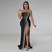 Women's Clothing Fashion High Slit Hot Diamond Party Evening Dress Women's Long Skirt_ecoleips.com