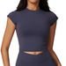 Women's Clothing Recycled High Strength Small Flying Sleeve Running Fitness Short Sleeved Sports T Shirt Women's Tight Quick Drying Yoga Clothes_ecoleips.com