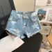 Women's Clothing Design Retro Raw Edge Ripped Jeans Shorts Hot Pants Women Summer Hot Girl Slim Shorts Trend_ecoleips.com
