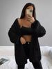 Women’s Longline Knit Cardigan – Striped & Textured Open Front Sweater (40-52) | Boho-Chic Lightweight Cover-Up_ecoleips.com