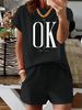 Women’s 2 Piece Outfit Set – Oversized Graphic T-Shirt And Biker Shorts Matching Set, Casual Summer Lounge Tracksuit For Daily Wear-369_ecoleips.com