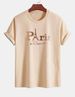 Casual White Patterned T-shirt Print, Short Sleeved Round Neck 100% Cotton T-shirt Top-8_ecoleips.com