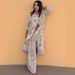 Women's Floral Print Long Sleeve Blouse Tops Elegant Office Wear Casual Chic Shirt Set Soft Polyester Fabric_ecoleips.com