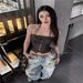Spring Summer 2027 Fashion American Vintage Hio-Hop Light Blue Jeans Women Cotton High Waist Broken Hole Straight Type Washed Denim Pants S-3XL_ecoleips.com
