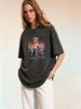 Retro Beach Sunset Palm Tree Crew Neck T-shirt, Loose And Casual Style, Short-sleeved Top Suitable For Vacation Wear._ecoleips.com