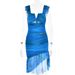 Women Stylish Figure‑Flattering Mermaid Dress With Spaghetti Straps, Deep V‑Neck, All‑Over Print & Open‑Back Design_ecoleips.com