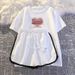 Women's Korean Style Short Sleeve Shorts Set - Milk Silk Drawstring Lounge Two Piece Outfit (Casual Sporty Co-ords)_ecoleips.com