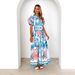 Cross-border In-stock 2025 Summer New Fashion Casual Tie-dye Printed Long Dress For Women_ecoleips.com