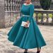 Women's Clothing Solid Color Big Swing Skirt Temperament Evening Dress_ecoleips.com