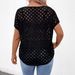 Women's Tops Cross-Border European And American Fashion Sexy Hollowed-Out Tassel Patchwork Knit Short-Sleeve T-Shirt_ecoleips.com