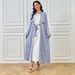 Middle East Abaya Dubai Muslim Solid Color Tie-Up Robe Fashionable Elegant Dress Cardigan Women's Clothing_ecoleips.com