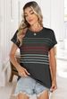 Womens Summer Tops Short Dolman Sleeve Crew Neck Striped Shirts Spring 2026 Fashion Beach Vacation Clothing_ecoleips.com