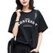 Women's New Summer Style Cotton T-Shirt Short Sleeve Breathable Loose Fit Trendy Brand Top with Straight Shoulders Unique American Style_ecoleips.com