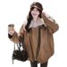 girl Girl 2025 New Korean Style Workwear Lamb Wool Large Lapel Parka Women, Loose Casual Thickened Fleece Jacket For Autumn And_ecoleips.com