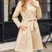 Elegant Trench Coat For Women - Slim-Fit Belted Long Coat With Pockets, Perfect For Autumn & Winter_ecoleips.com