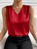 2025 Fashion Cross-Border Women's Clothing Satin Blazer With Cut Sleeves Elegant Commuter Vest Base Shirt_ecoleips.com