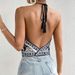 Women's Sexy Printed Knotted Sleeveless Halter Neck Camisole Top Resort Style European And American New 2025_ecoleips.com