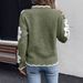 European And American Cross-Border Women's Fashion Hot-Selling Elegant Floral Jacquard Flower Knitted V-Neck Sweater_ecoleips.com