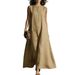 Women's Clothing Women's Casual Cotton Linen Sleeveless Dress Spring Summer Simple Design For Formal & Casual For Women_ecoleips.com