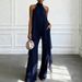 Women's Clothing High-End Purple Backless Halter Top And High-Waisted Wide Leg Pants Set For Women Suitable For Formal And Casual Occasions_ecoleips.com