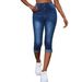Women’S Washed Denim Capri Jeans – Classic Straight-Leg Crop Pants Light Washed Denim Casual & Office Wear_ecoleips.com
