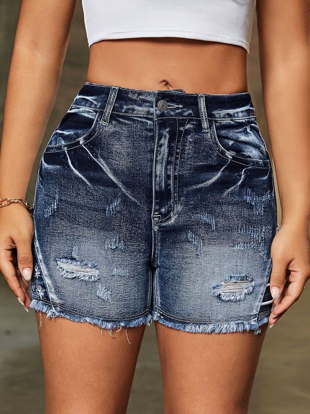 Women's Clothing Summer Women's Three Quarter Pants Denim Shorts Sexy Slim Fit Shorts_ecoleips.com