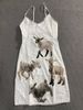 Women's Shaun the Sheep Print Slip Dress French Style Romantic Alluring Summer New_ecoleips.com