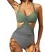 Women's Clothing One Piece Swimsuit Leopard Print Stitching One Piece Swimsuit_ecoleips.com