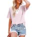 2026 Model European And American Fashion Color-blocked V-neck With Buckle Loose Casual Women's_ecoleips.com