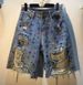 2026 Summer Clothes New Heavy Industry Diamond Beads High Waist Thin Hole Straight Five-point Pants Medium Pants_ecoleips.com