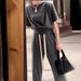 Salt Style Sports Suit For Women Summer 2025 New Casual Fashion Design Sense Niche Short Sleeve Wide Leg Pants Two-Piece_ecoleips.com