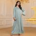 Women's Clothing Middle East Dubai Women's Clothing High End Texture Satin Hot Diamond Robe Elegant Dinner Dress Skirt_ecoleips.com