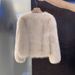 Versatile Imitation Fox Fur Coat Women's Horn Buckle Autumn And Winter V-neck Fur Coat_ecoleips.com
