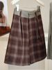 K New Style Stylish Plaid Suit Wide Leg Pants For Women Retro High Waist Slimming A-line Five Quarter Pants_ecoleips.com