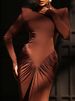Autumn Long Sleeve Backless Slim Hips Dress Women Fashion Turtleneck Waist Draped Long Dress Spring Solid Hollow Boho Maxi Dress_ecoleips.com