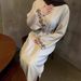 Women's Clothing Muslim clothing linen embroidery belt lined dress floral embroidery_ecoleips.com