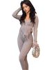 Women's Sexy Knit Crochet Fringe Set – Stylish Long-Sleeve Top & Pants (Breathable Polyester, S-XXL) For Night Out & Casual Chic_ecoleips.com