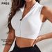 Cross Border Seamless Zippered Sports Bra Vest Backless Fitness Running Yoga Top Outerwear for Women_ecoleips.com