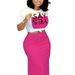 Women's Solid Color Slim Fit Skirt Two Piece Set with Slit Elastic Waist Casual Comfortable Fashion for Spring Autumn_ecoleips.com