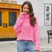 Aria Basics Aria Basics Chunky Cable Knit Turtleneck European And American Solid Color Casual Sweater Women's Short Loose Pullover_ecoleips.com