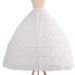 6-Hoop Petticoat Crinoline For Cosplay & Wedding – Steel-Boned Puffy Underskirt (White/Black)_ecoleips.com