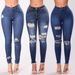 Women's Clothing Stretch Ripped Slim Fit Pants_ecoleips.com