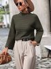 "Women's Loose Fit Pullover Sweater - Soft Acrylic Blend, Long Sleeve, Solid Color, Casual Comfort For Autumn & Winter"_ecoleips.com