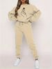 Women's Autumn And Winter Hip-hop Casual Street Comparison Gesture Pattern Printed Round Neck Sweatshirt+sports Pants Warm Suit-614_ecoleips.com