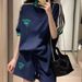 Women's Blue Tracksuit Set Korean Style Slimming Casual Fashion plus Size Two Piece Summer 2026 New_ecoleips.com