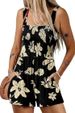 K Women's Casual Pleated Jumpsuit Square Neck Sleeveless Loose Shorts Beach Vacation Style_ecoleips.com