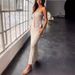 Women Sexy Lace Patchwork Wrap Chest Bodycon Hip Wrap Mid Length Long Dress Two Piece Set Elegant Party Evening Dress_ecoleips.com