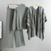 Women's Clothing New Style For Autumn And Winter Lazy Style Knitted Sweater Shawl Cape Wide Leg Pants Three Piece Suit_ecoleips.com