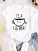 Women'S Casual Crew Neck T-Shirt Fashion Tee With "It's A Tea Shirt" Alphabet Cartoon Teacup Pattern Printed Summer Clothing_ecoleips.com